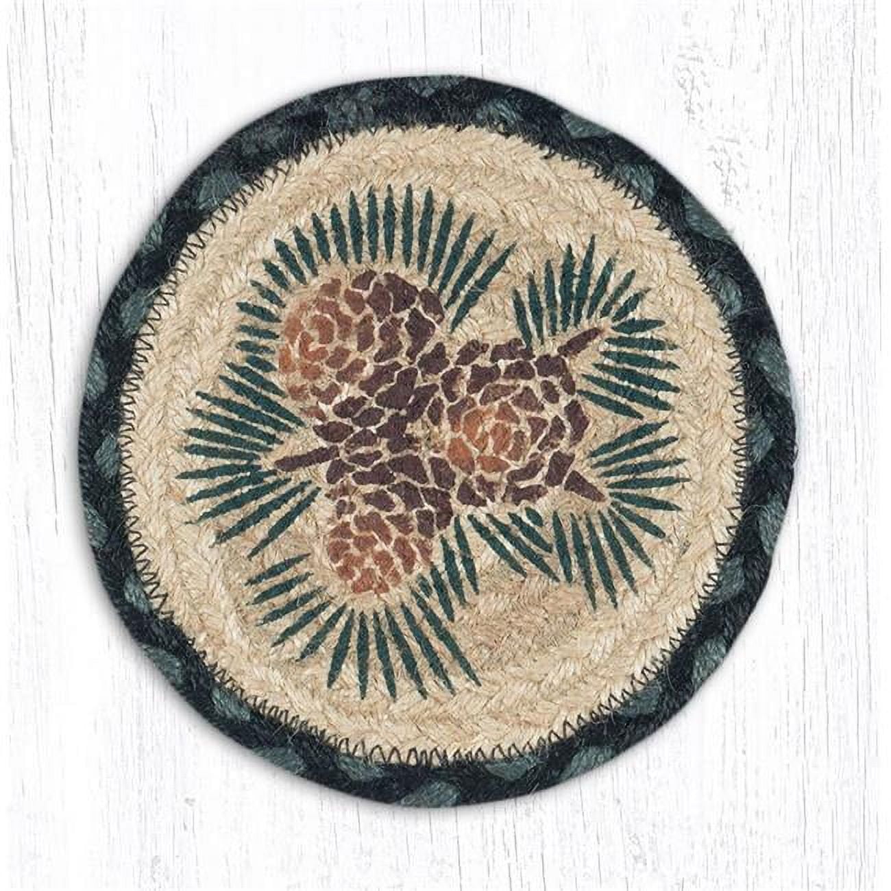 Picture of Capitol Importing 79-025A 7 in. Jute Round Pinecone Large Coaster