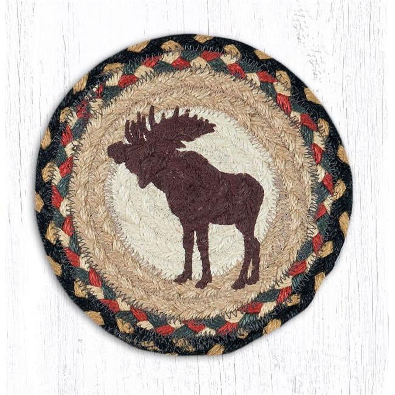 Picture of Capitol Importing 79-043BM 7 in. Jute Round Bull Moose Large Coaster