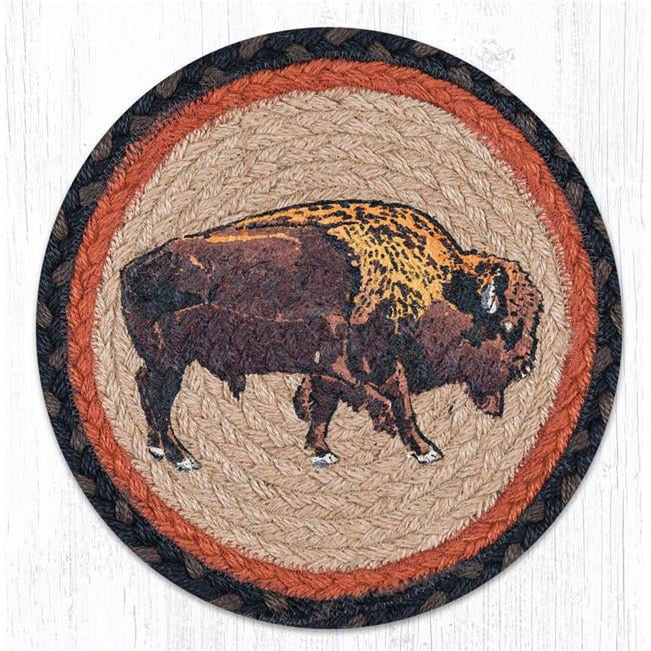 Picture of Capitol Importing 80-240B 10 in. Jute Round Buffalo Printed Trivet