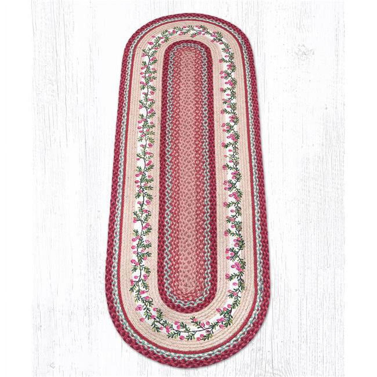 Capitol Importing  2 x 6 ft. Jute Oval Cranberries Patch