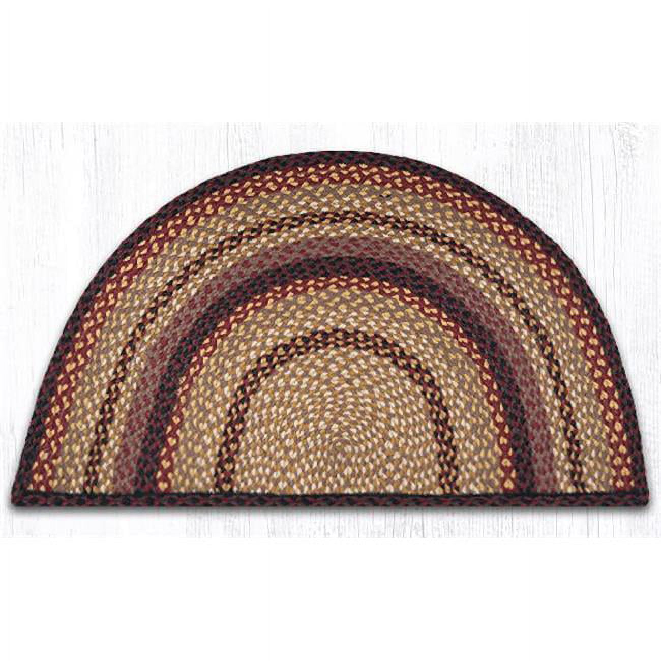 Picture of Capitol Importing 32-LG371 24 x 39 in. Braided Rug Slice, Black Cherry, Chocolate & Cream