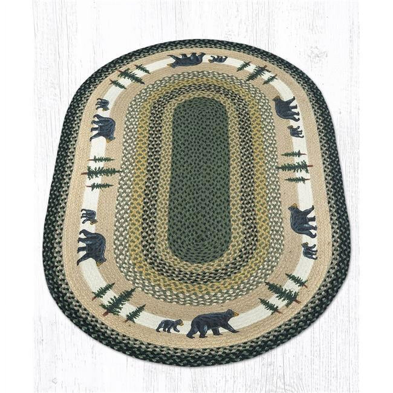 20 x 30 in. Jute Oval Bear Timbers Patch