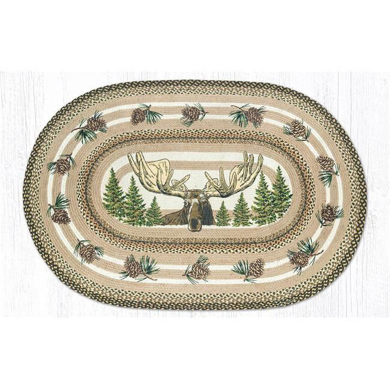 20 x 30 in. Jute Oval Bull Moose Patch