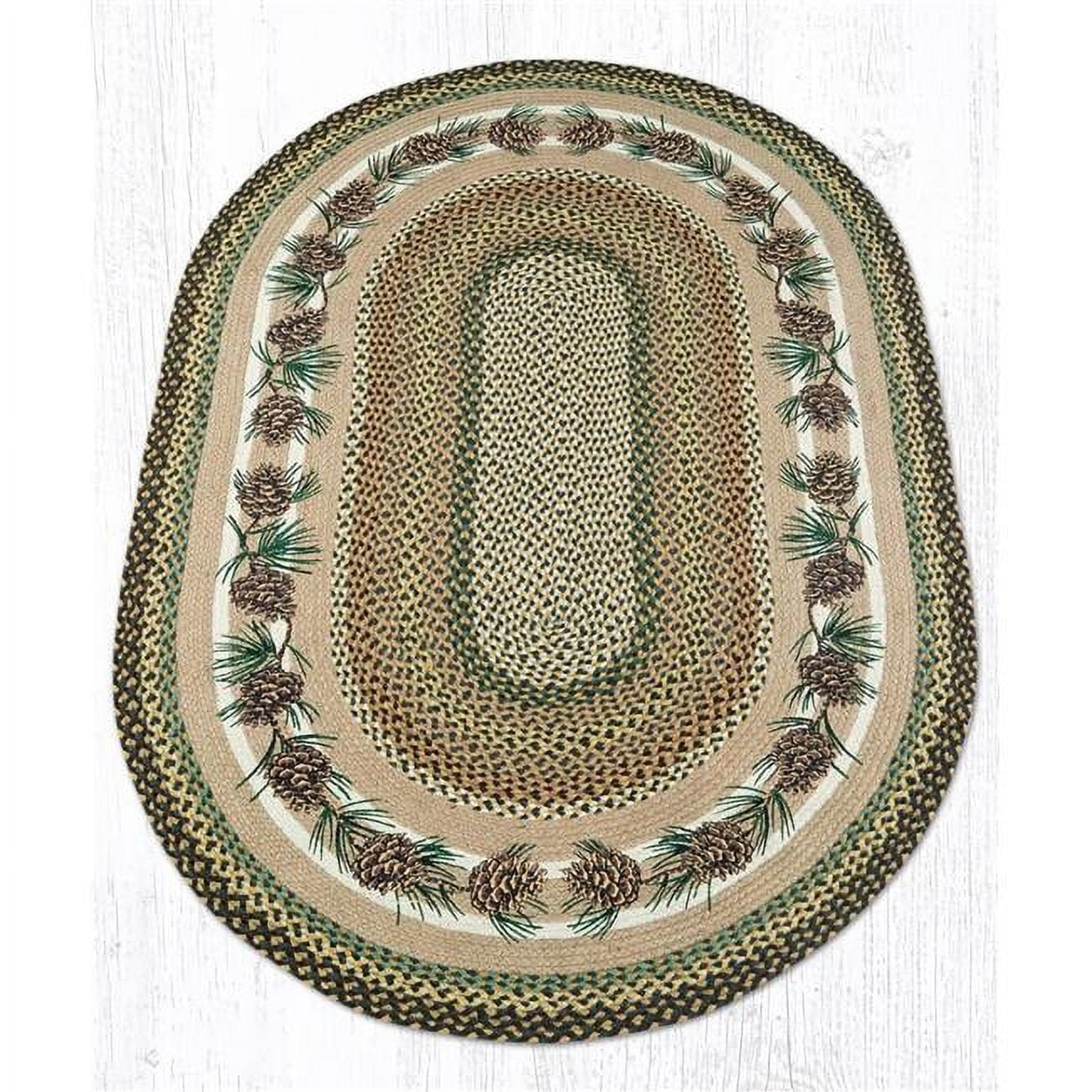 20 x 30 in. Jute Oval Needles & Cones Patch