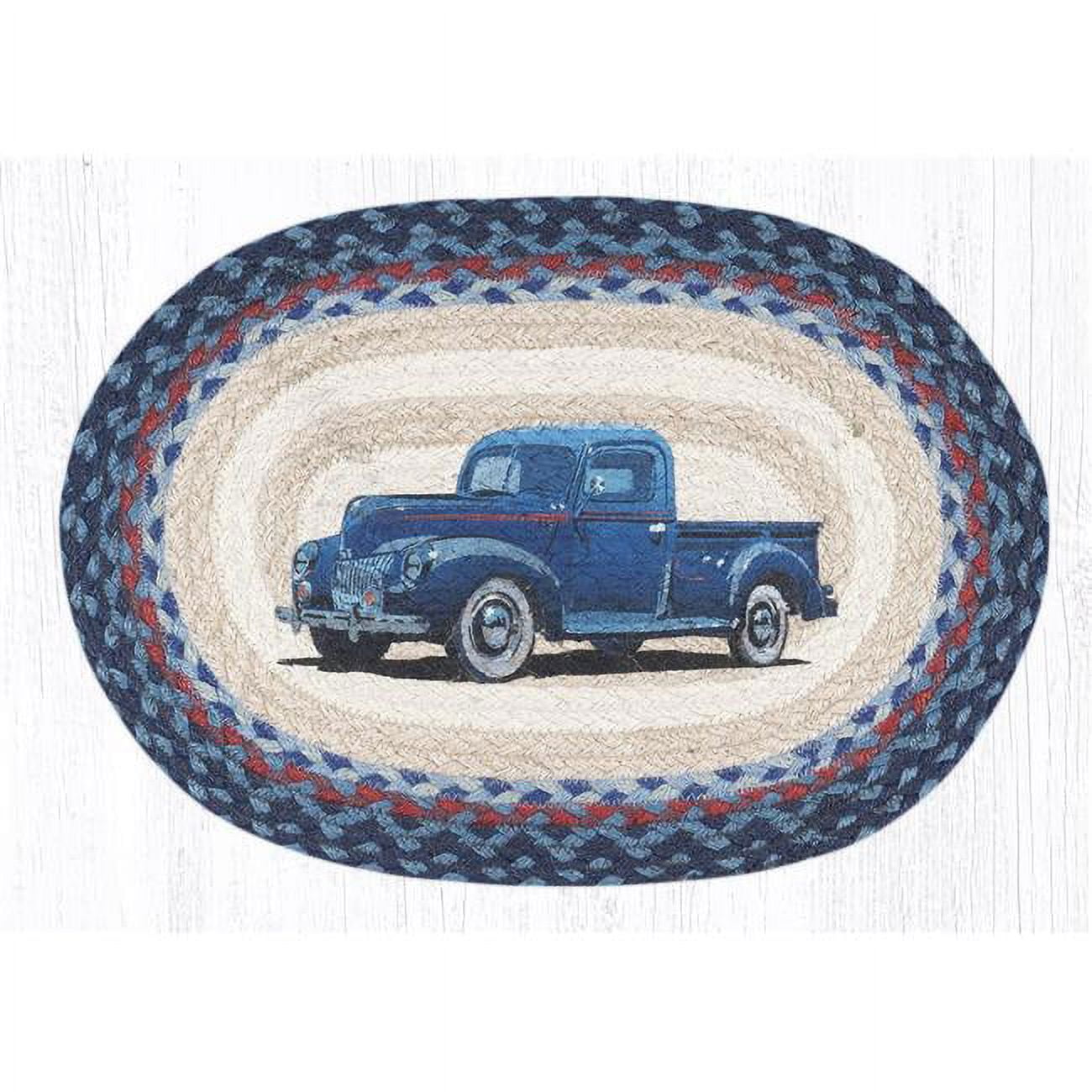 Picture of Capitol Importing 48-362BT 13 x 19 in. PM-OP-362 Blue Truck Oval Placemat