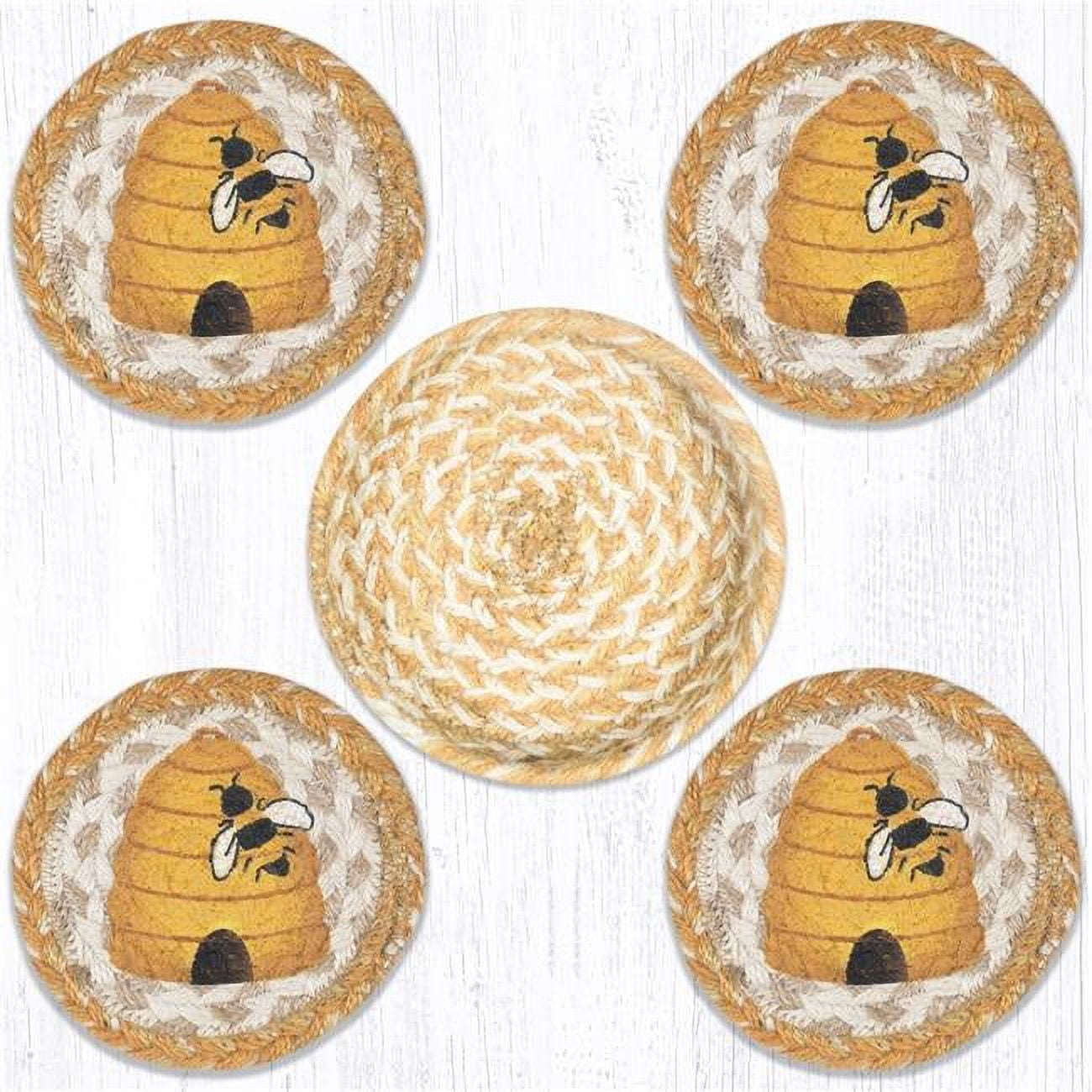 Picture of Capitol Importing 29-CB9-101B 5 x 5 in. CNB-9-101 Beehive Coasters in a Basket