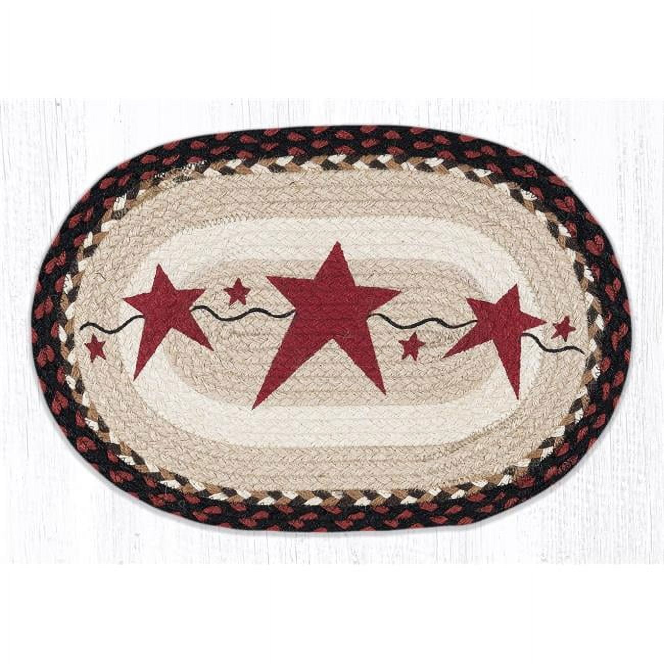 Picture of Capitol Importing 48-019PSB 13 x 19 in. PM-OP-19 Primitive Star Burgundy Oval Placemat