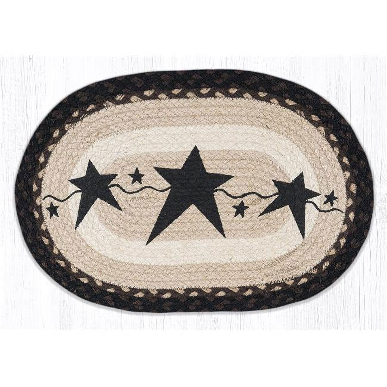 Picture of Capitol Importing 48-313PSB 13 x 19 in. PM-OP-313 Primitive Star Black Oval Placemat