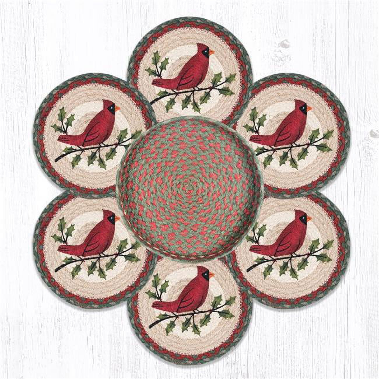 Picture of Capitol Importing 56-025HC 10 x 10 in. TNB-25 Holly Cardinal Trivets in a Basket