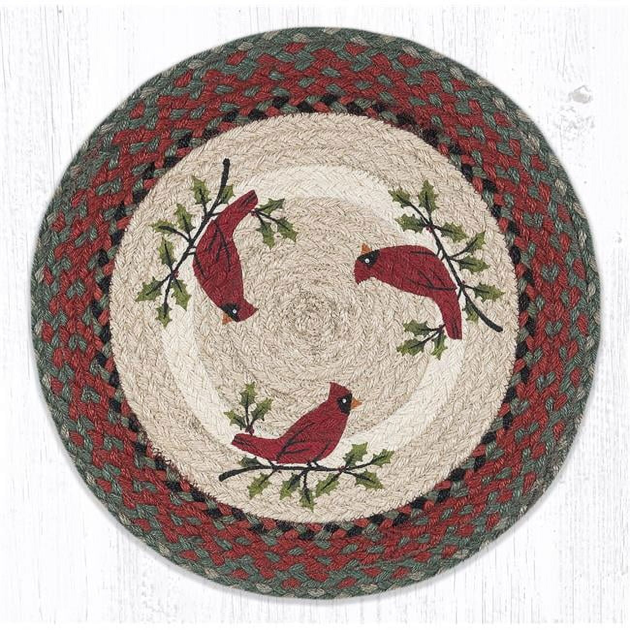 15 x 15 in. PM-RP-25 Holly Cardinal Printed Round Placemat -  RazorEdge, RA2548520