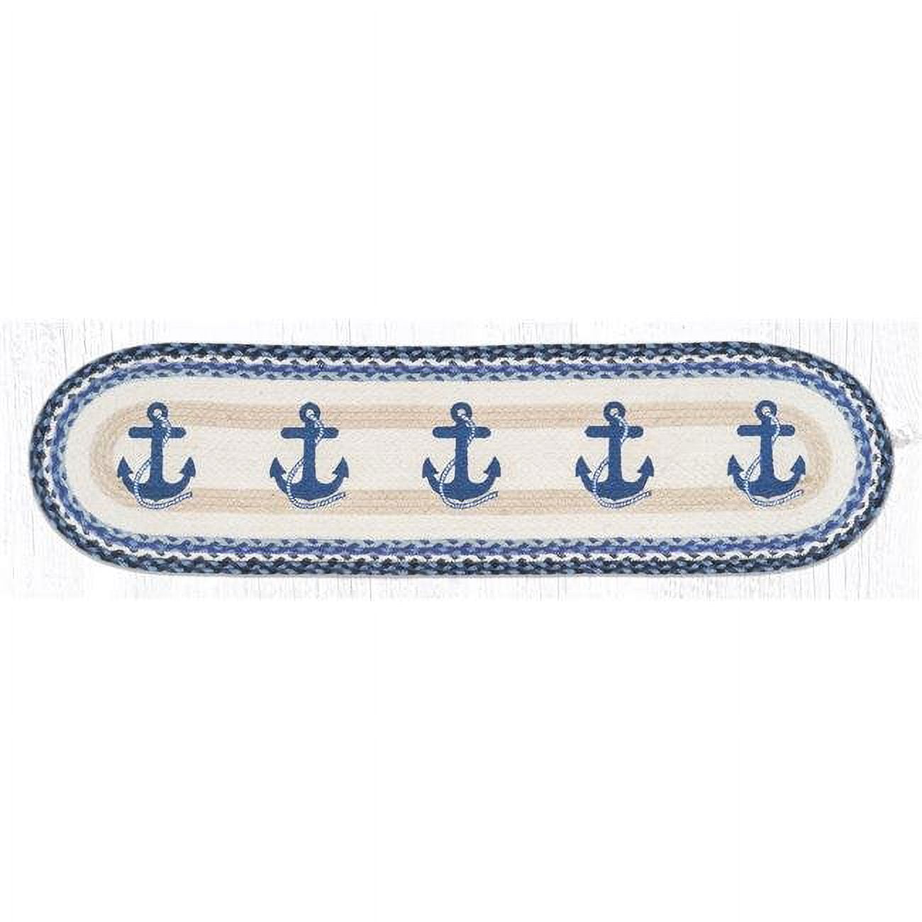 Picture of Capitol Importing 64-443NA 13 x 48 in. OP-443 Navy Anchor Oval Patch Runner