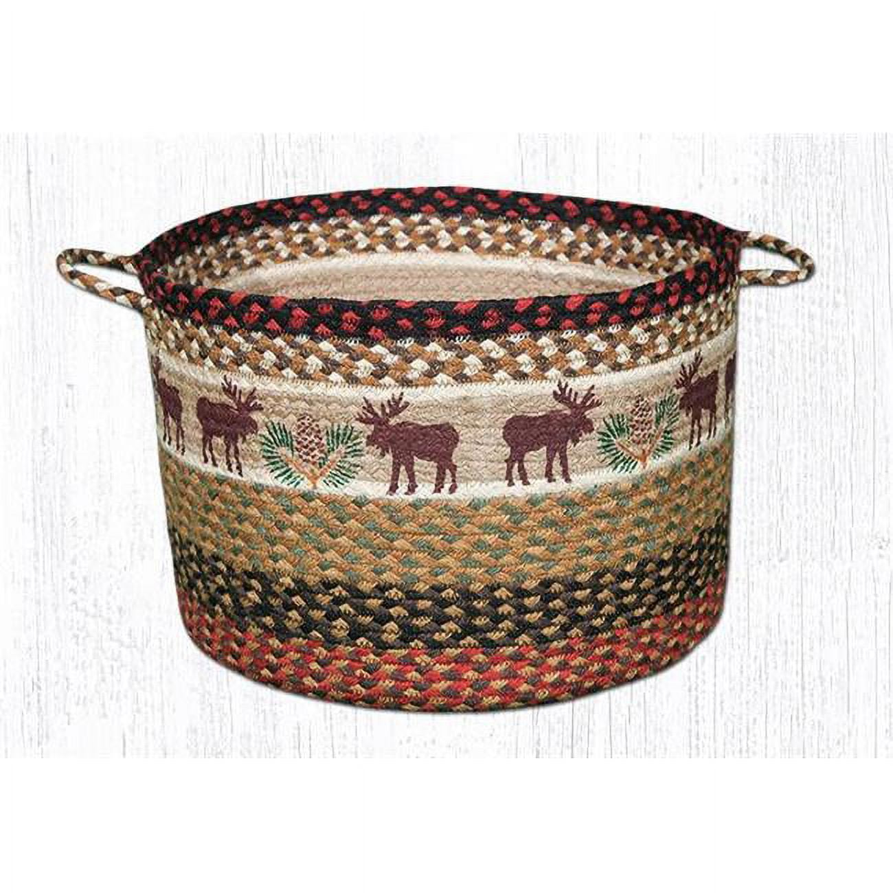 Picture of Capitol Importing 38-UBPMD019MP 13 x 9 in. Moose & Pinecone Printed Braided Utility Basket