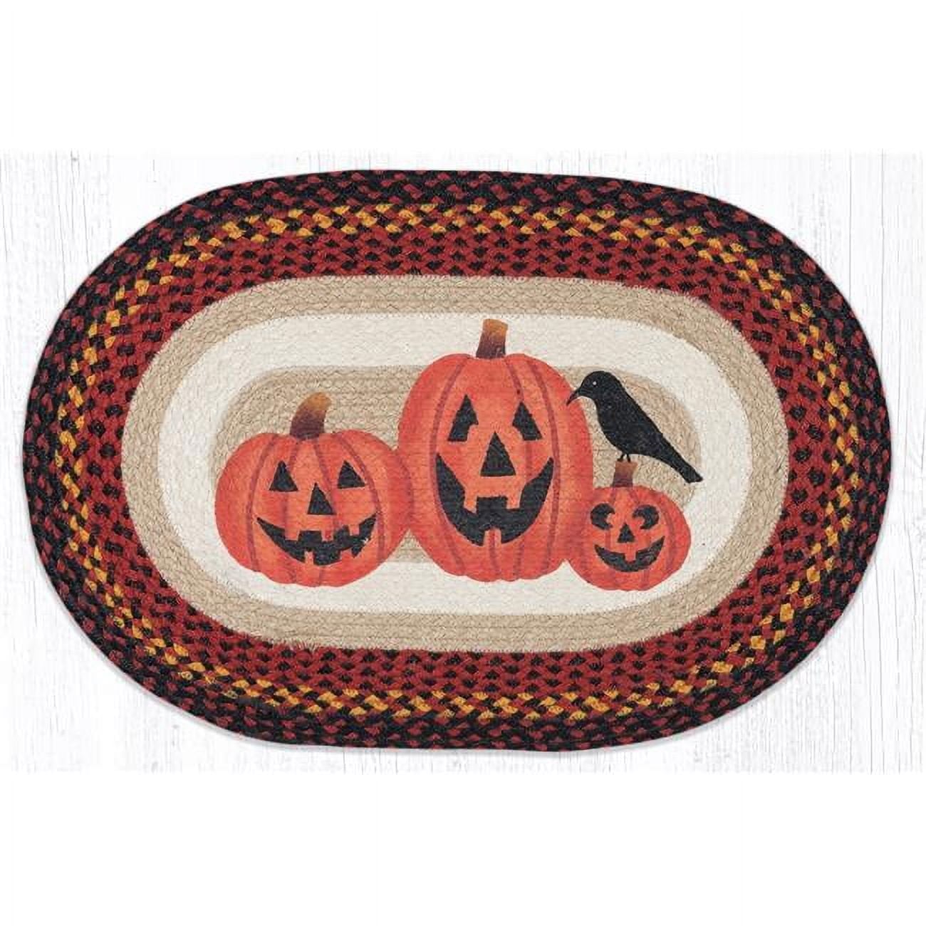 OP-590 Three Jack-O-Lanterns Oval Patch