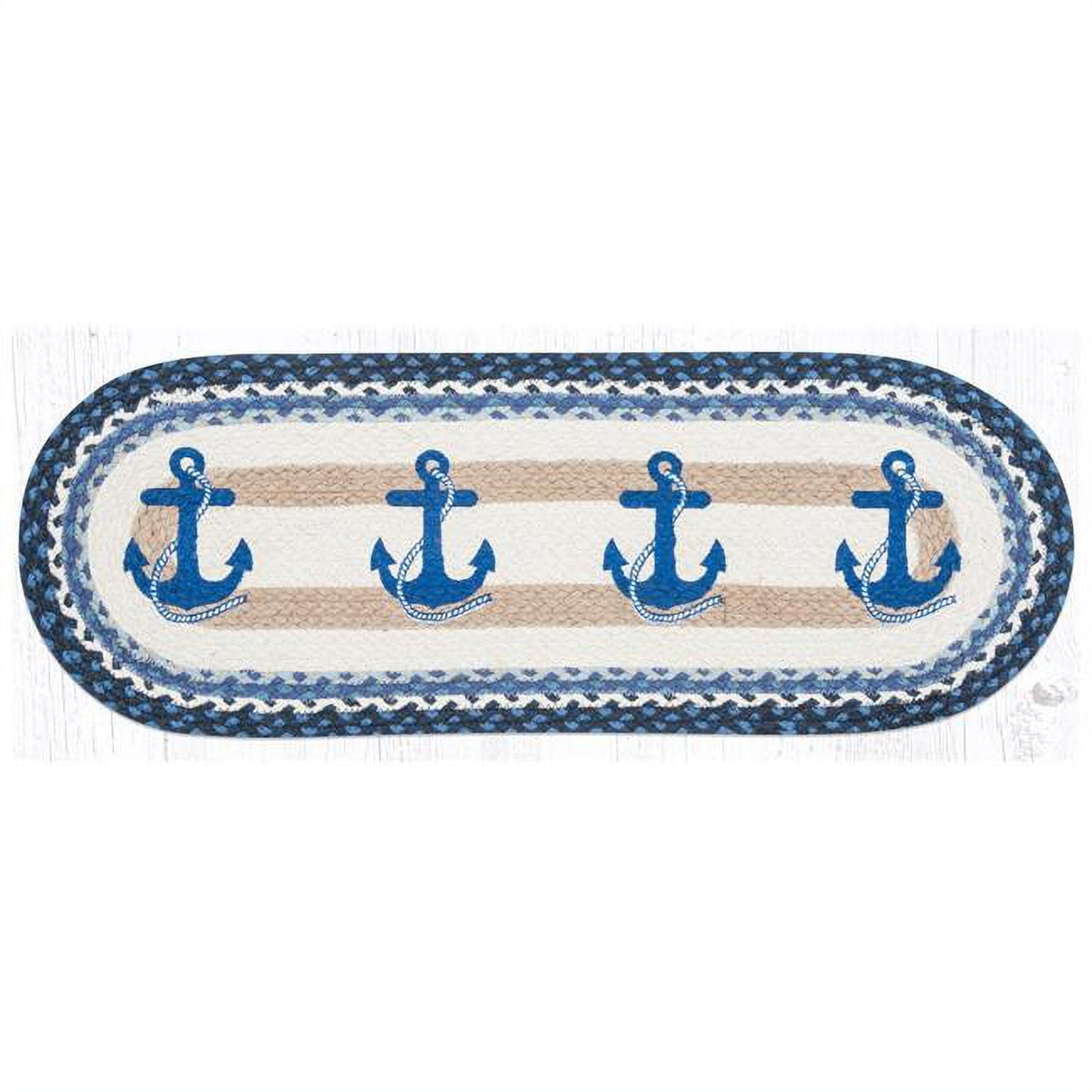 Picture of Capitol Importing 68-443NA 13 x 36 in. OP-443 Navy Anchor Oval Patch Runner