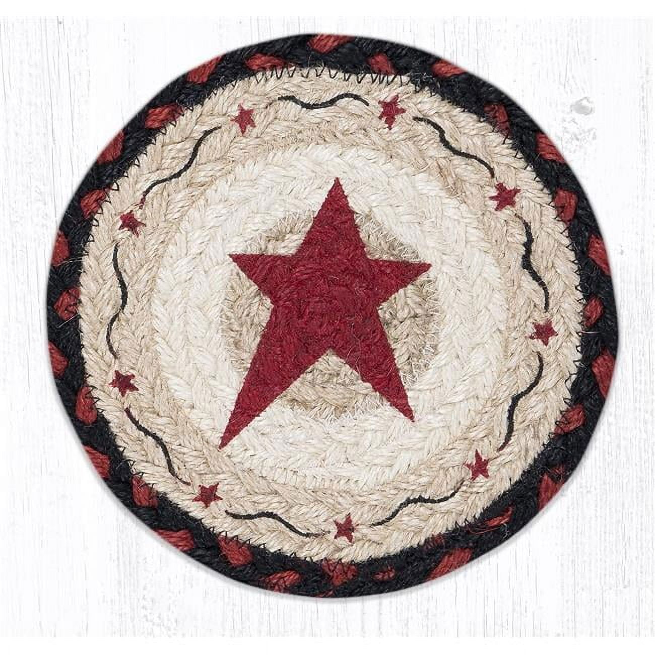 7 x 7 in. LC-19 Primitive Star Burgundy Round Large Coaster
