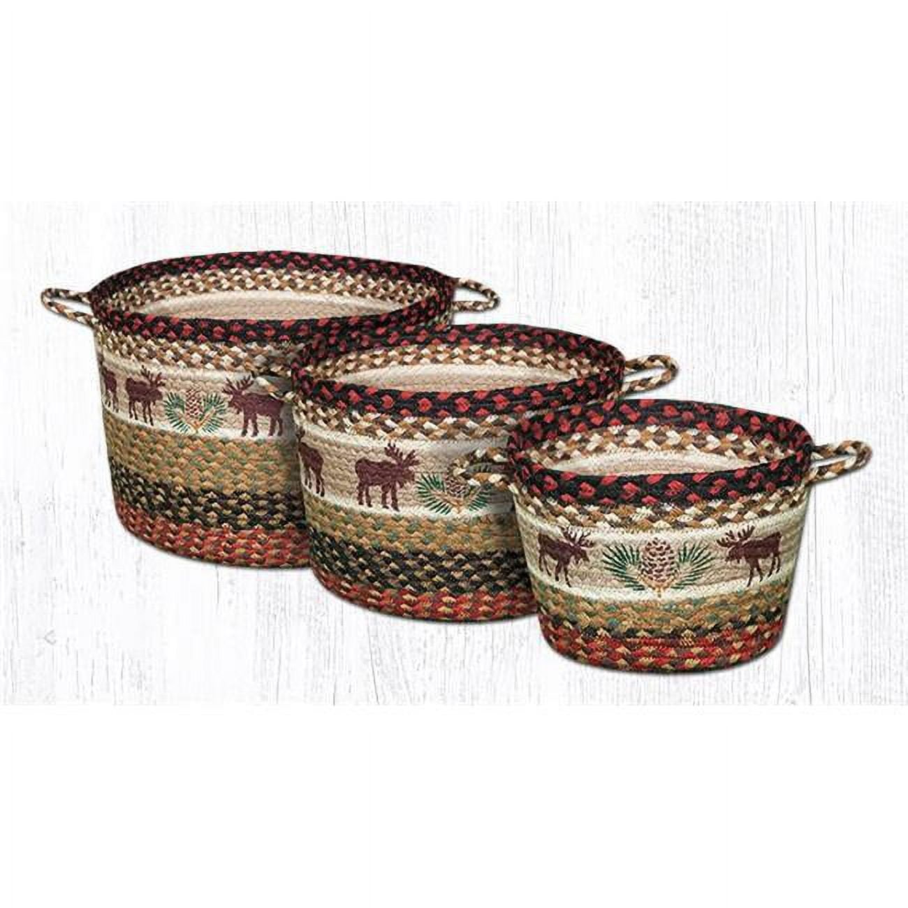 Picture of Capitol Importing 38-UBPSM019MP 9 x 7 in. Moose & Pinecone Printed Braided Utility Basket