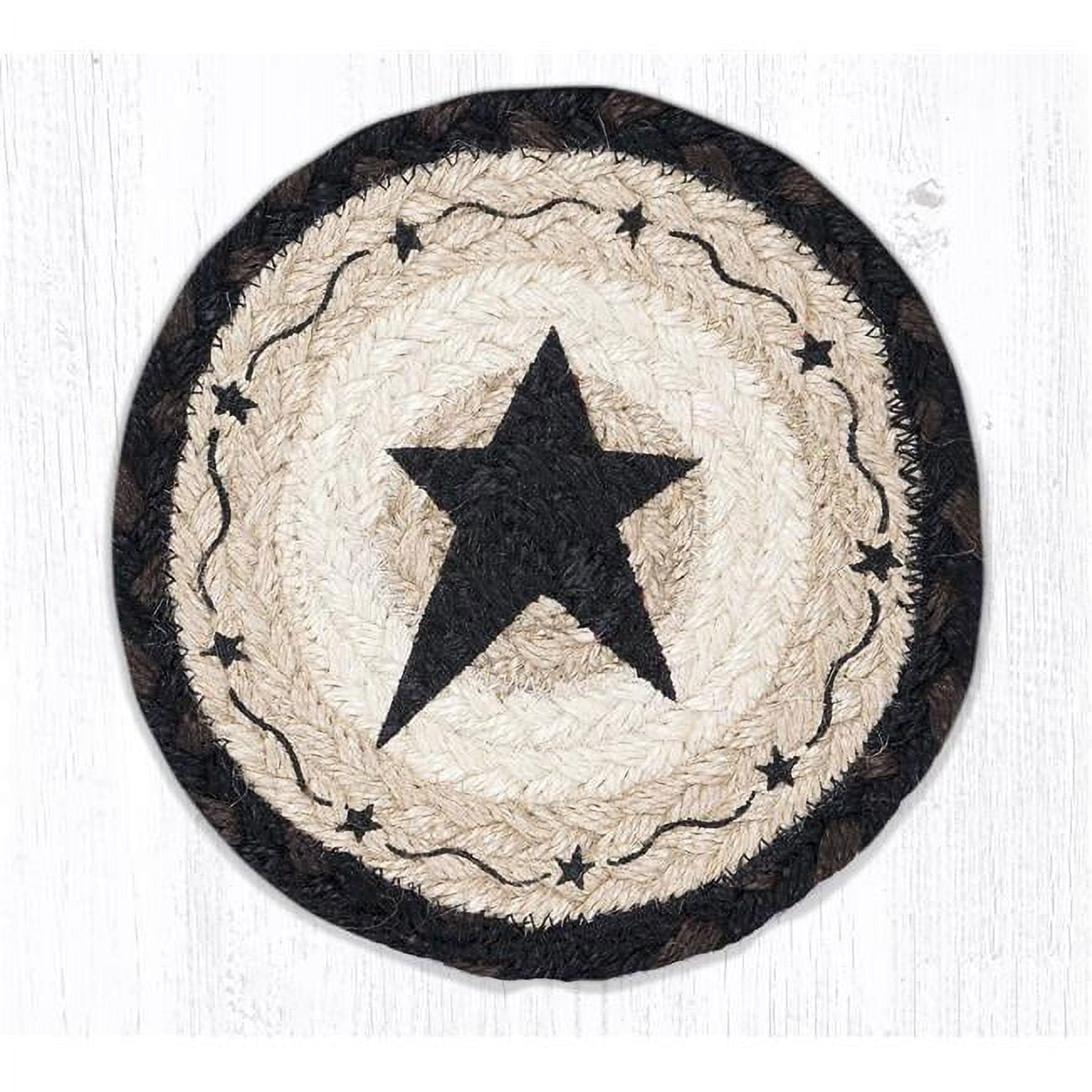 Picture of Capitol Importing 79-313PSB 7 x 7 in. LC-313 Primitive Black Star Round Large Coaster