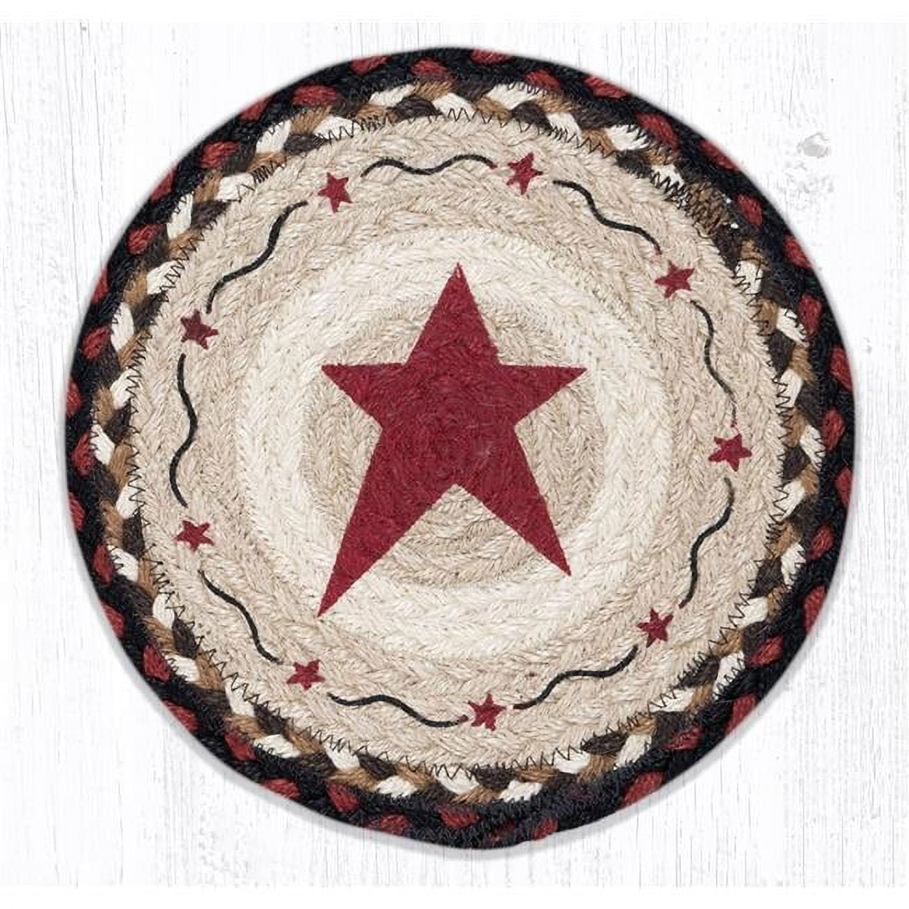 Picture of Capitol Importing 80-019PSB 10 x 10 in. MSPR-19 Primitive Star Burgundy Printed Round Trivet