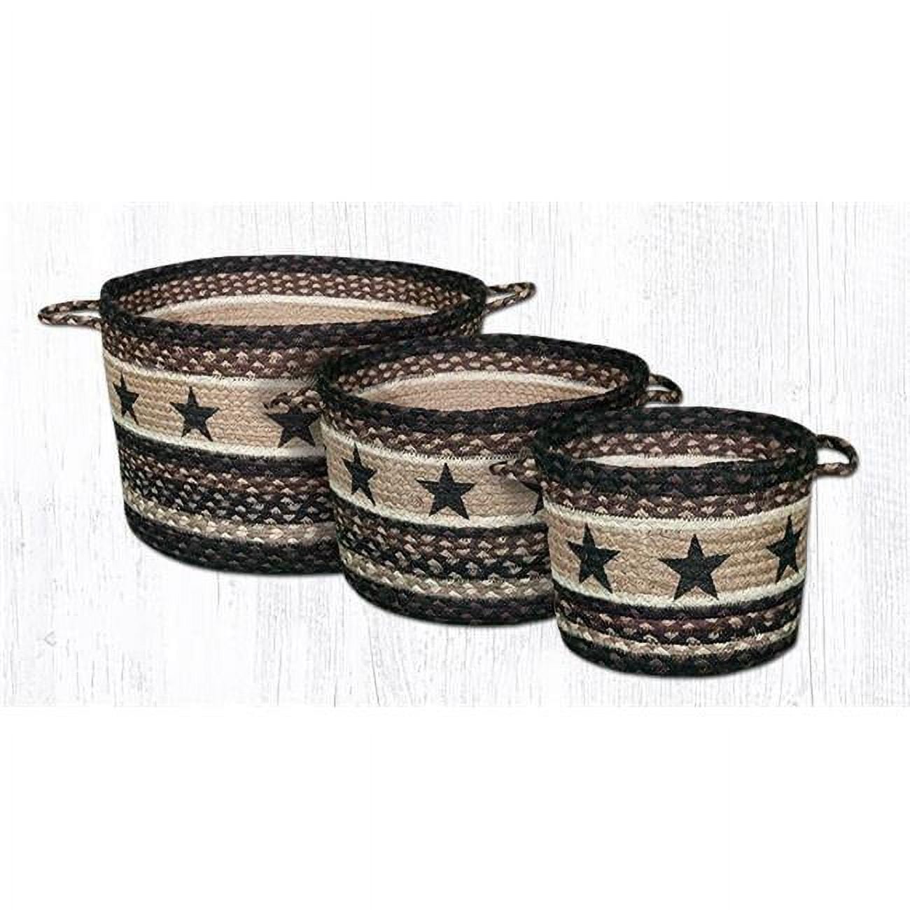 Picture of Capitol Importing 38-UBPSM313BS 9 x 7 in. Black Stars Printed Braided Utility Basket