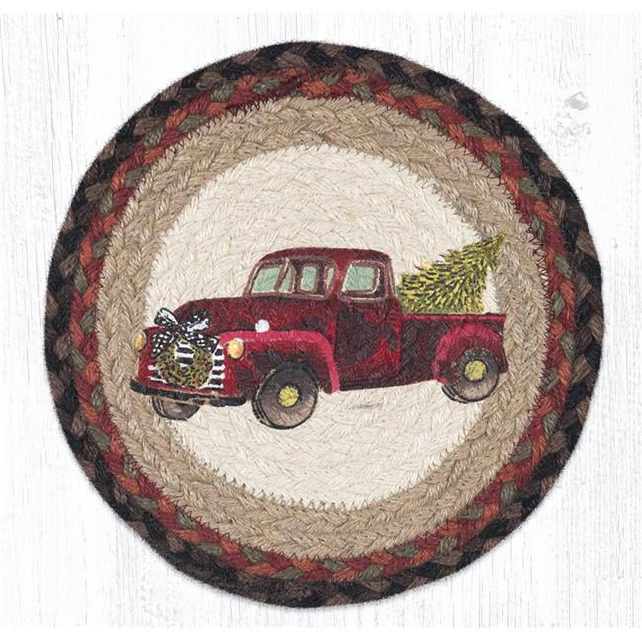 Picture of Capitol Importing 80-530CT 10 x 10 in. MSPR-530 Christmas Truck Printed Round Trivet