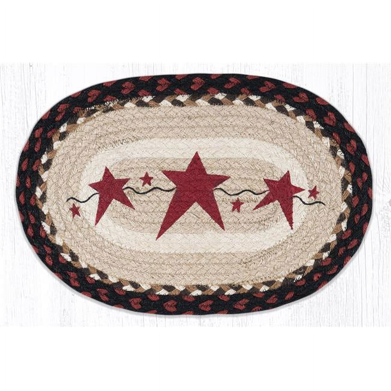 10 x 15 in. MSP-19 Primitive Stars Burgundy Printed Oval Swatch