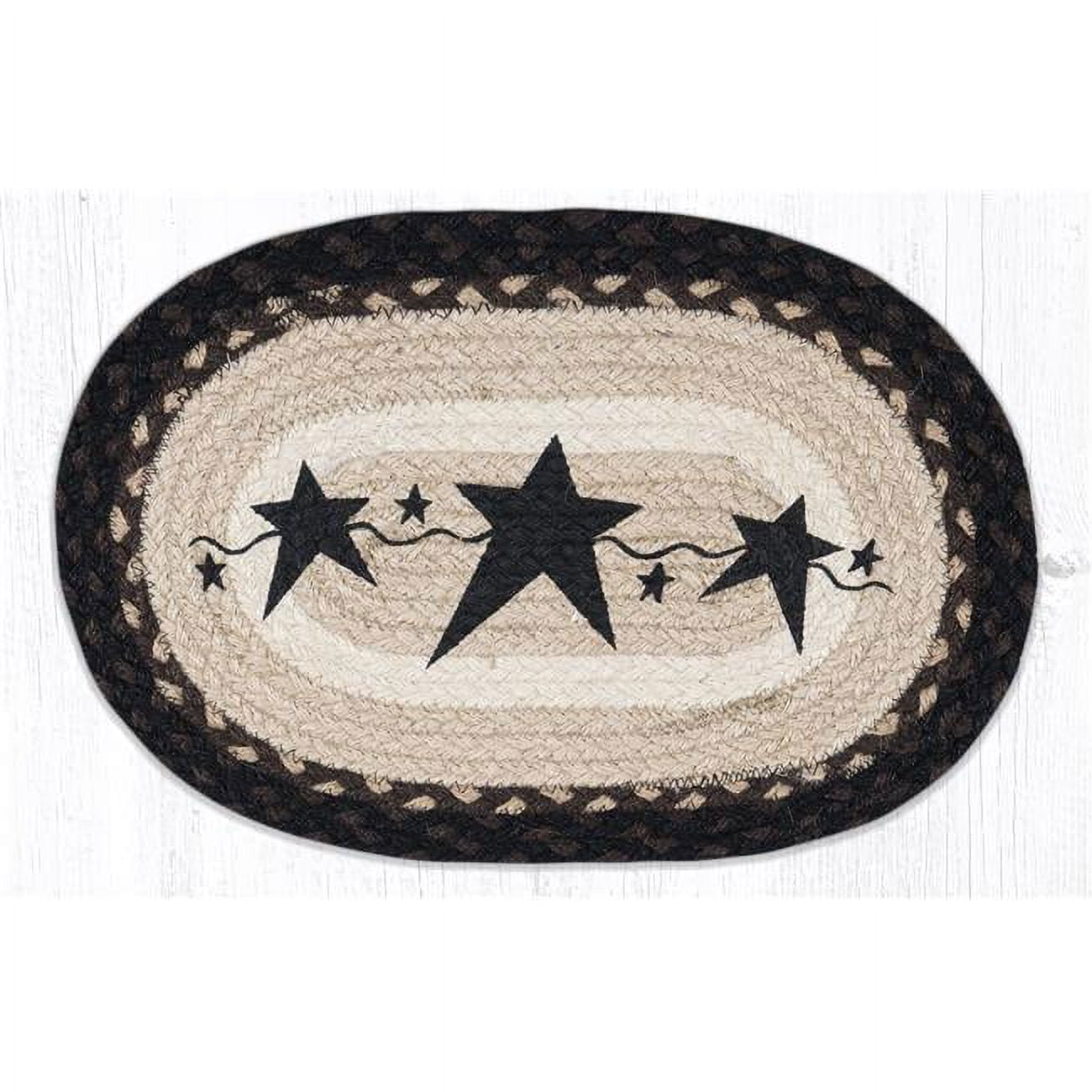 10 x 15 in. MSP-313 Primitive Stars Black Printed Oval Swatch