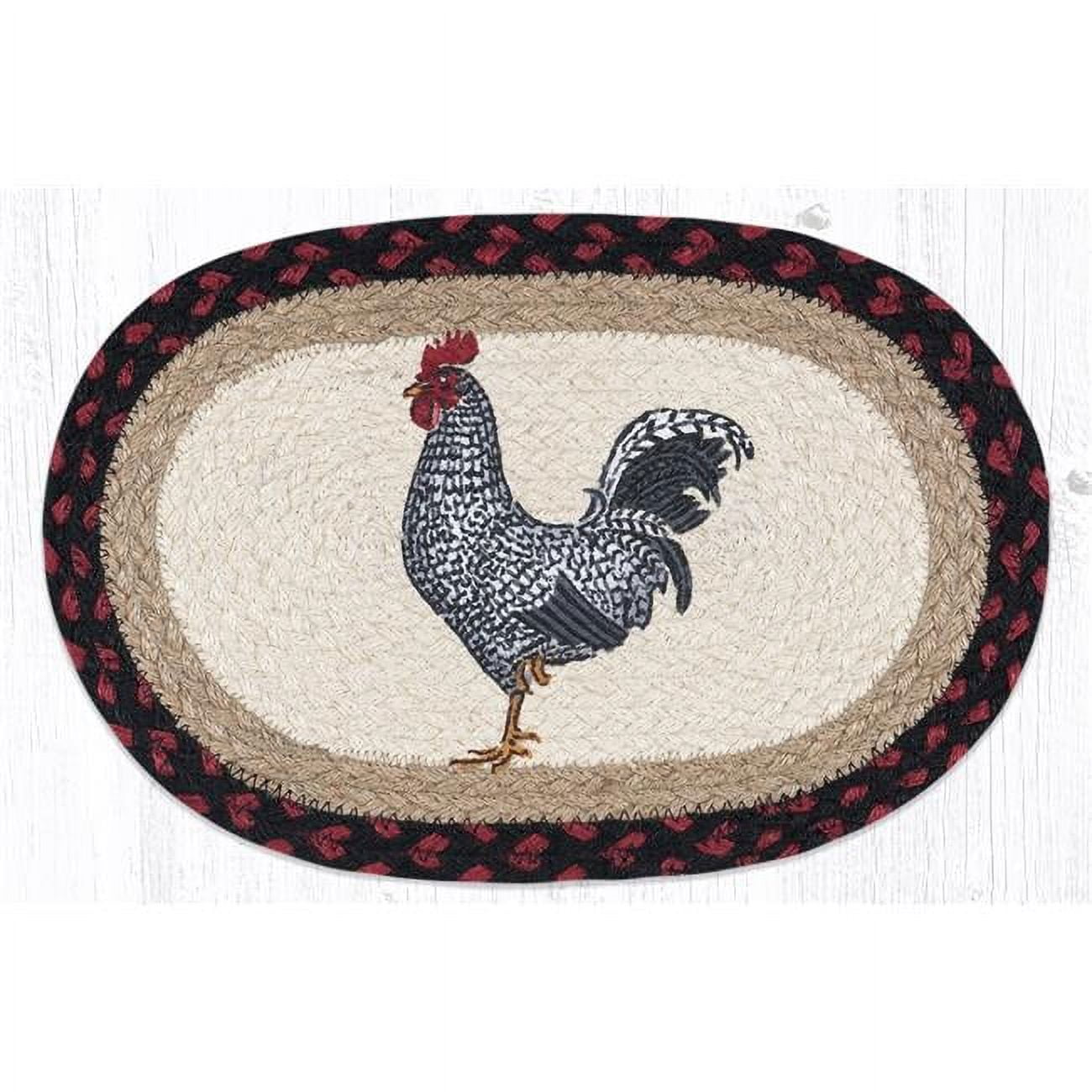 Capitol Importing  10 x 15 in. MSP-602 Black & White Rooster Printed Oval Swatch