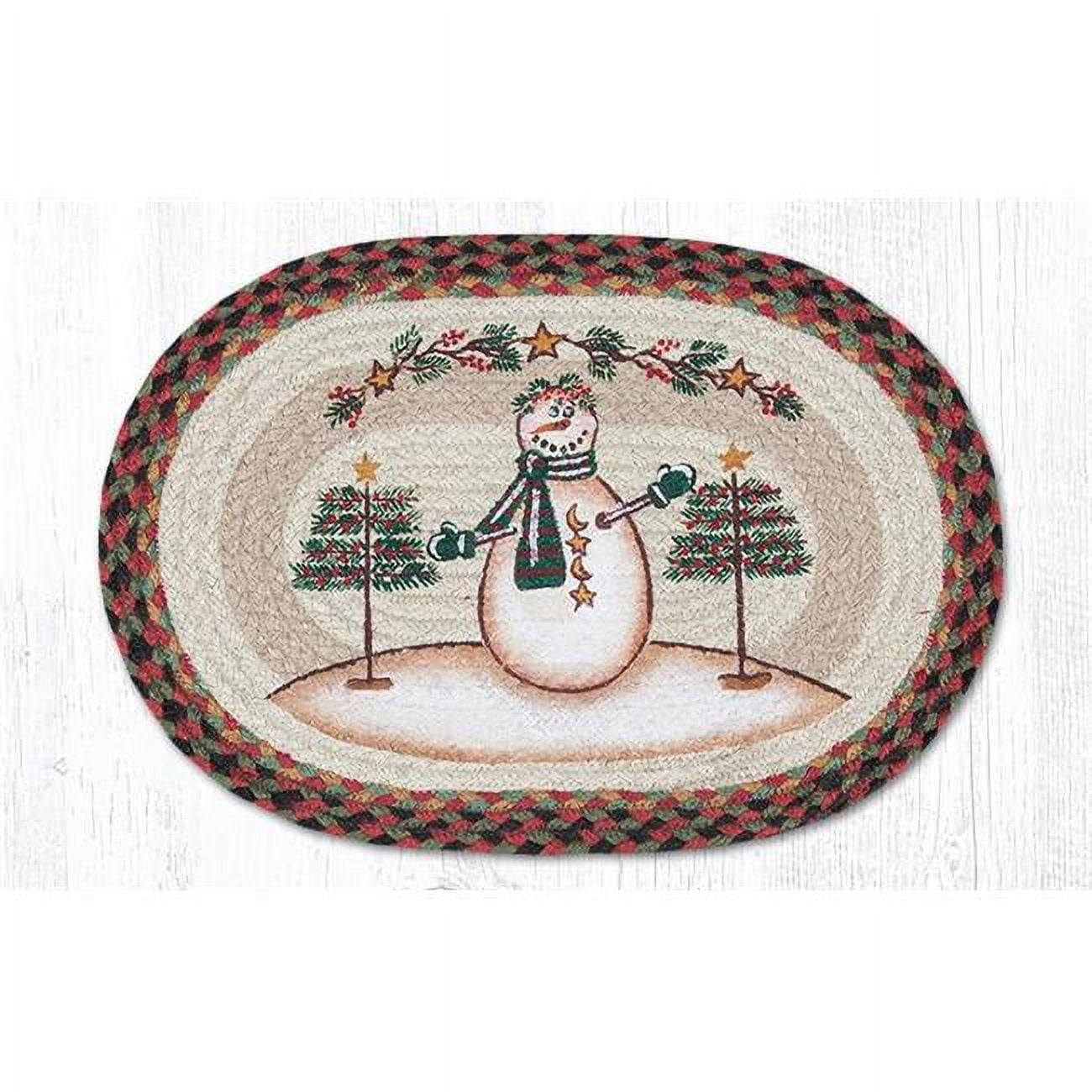 Picture of Capitol Importing 48-081MSS 13 x 19 in. Moon & Star Snowman Printed Oval Placemat