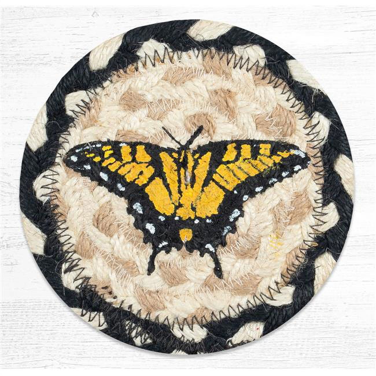 Picture of Capitol Importing 31-IC430SB 5 x 5 in. IC-430 Swallowtail Butterfly Printed Braided Coaster