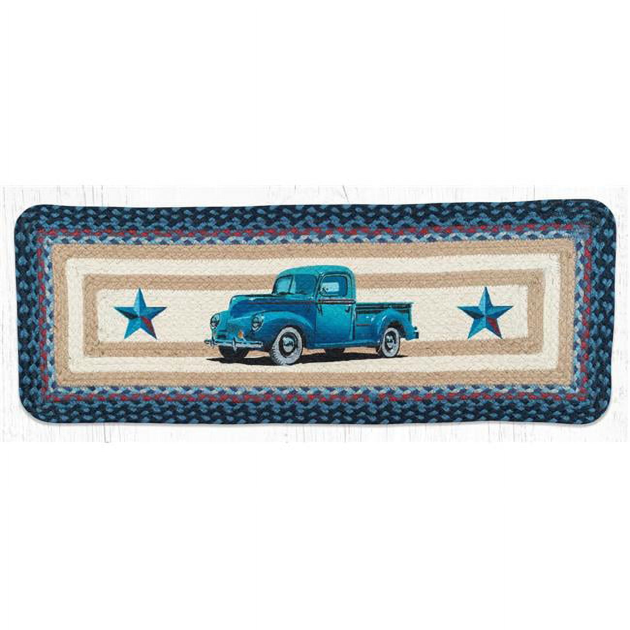 Picture of Capitol Importing 59-TR362BT 13 x 36 in. PP-362 Runner Truck Oblong Printed Table Rug&#44; Blue