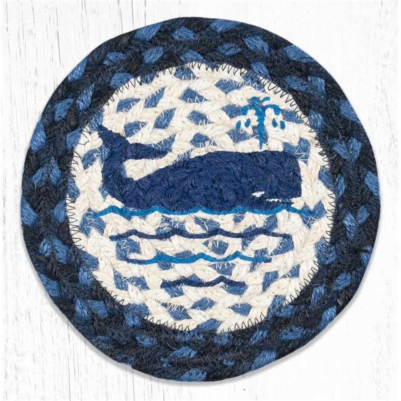 7 x 7 in. Whale Coaster Round Rug - Large