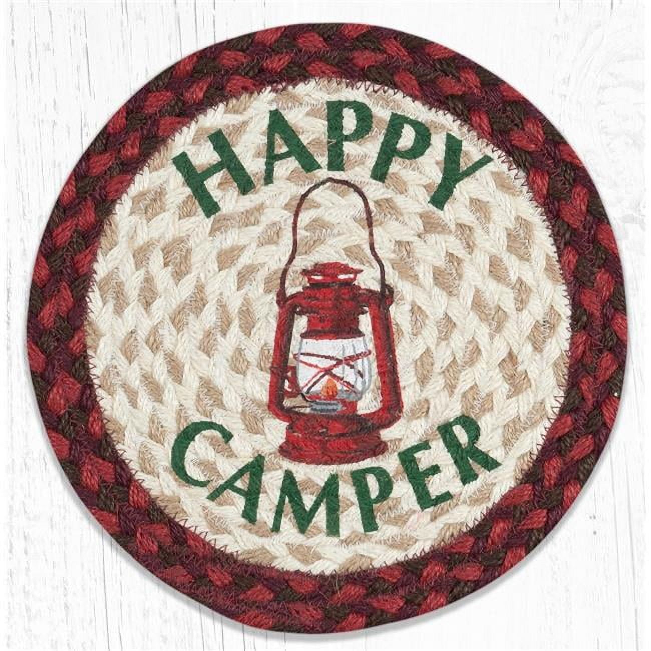 10 x 10 in. Happy Camper Printed Trivet Round Rug
