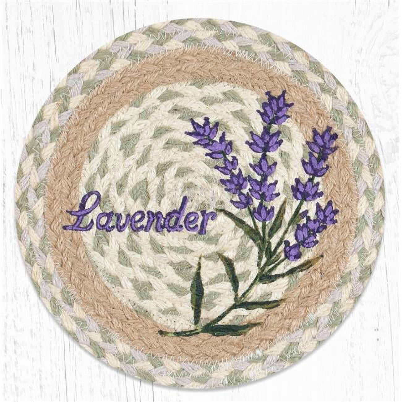 10 x 10 in. Lavender Printed Trivet Round Rug