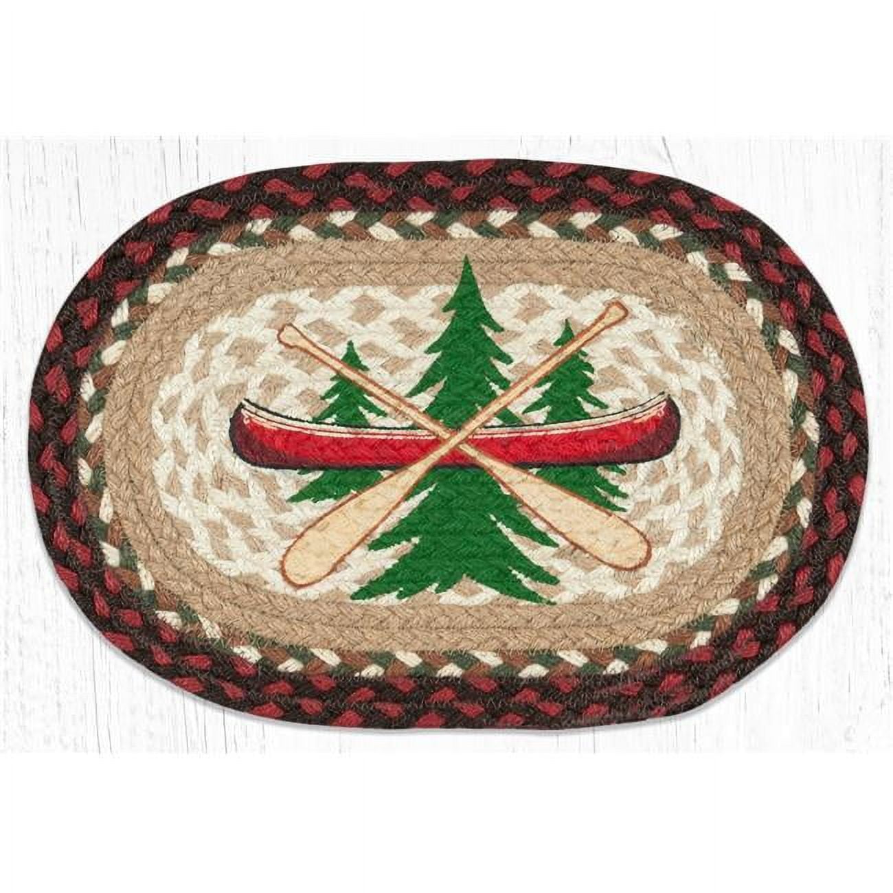10 x 15 in. MSP-607 Adirondack Canoe Printed Oval Swatch Braided Rug