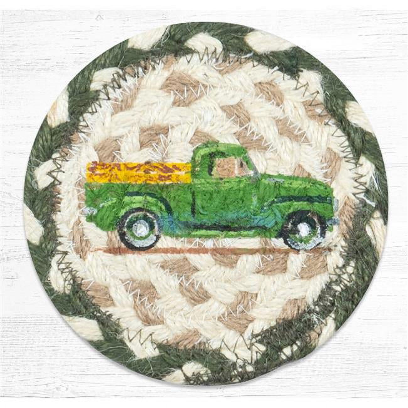 Picture of Capitol Importing 31-IC338VGT 5 x 5 in. IC-338 Vintage Green Truck Printed Coaster