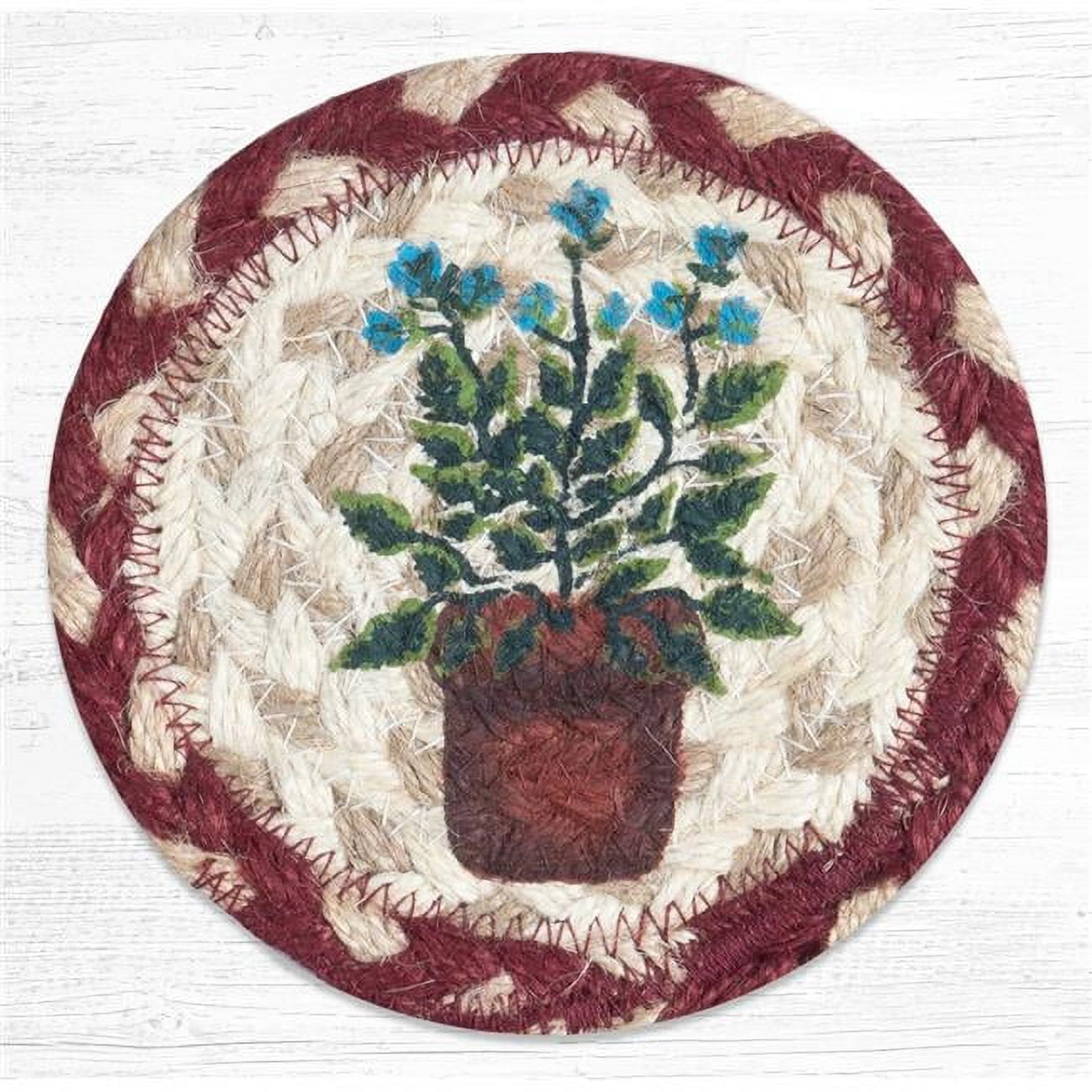 5 x 5 in. Sage Printed Coaster Round Rug, Multi Color