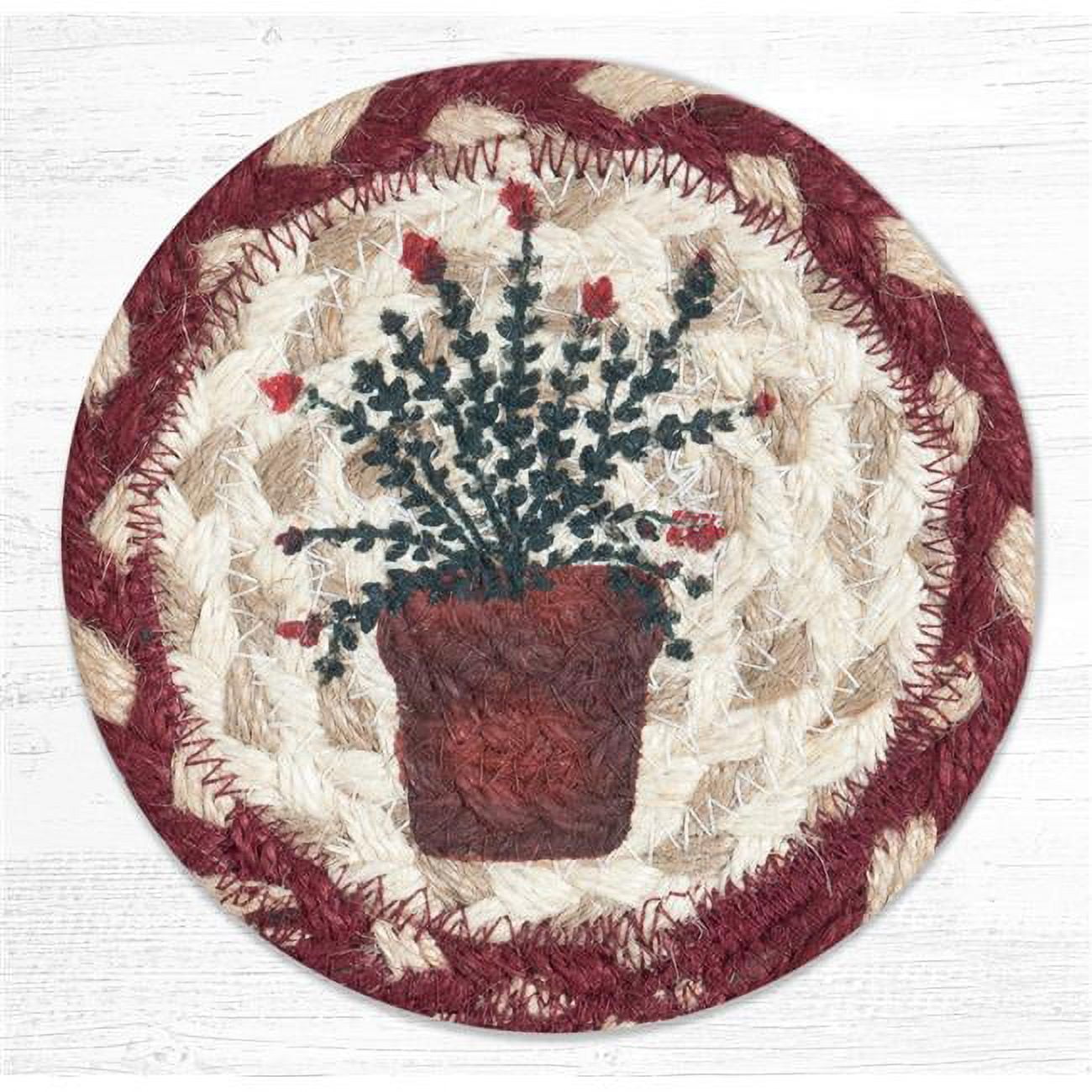 5 x 5 in. Thyme Printed Coaster Round Rug, Multi Color