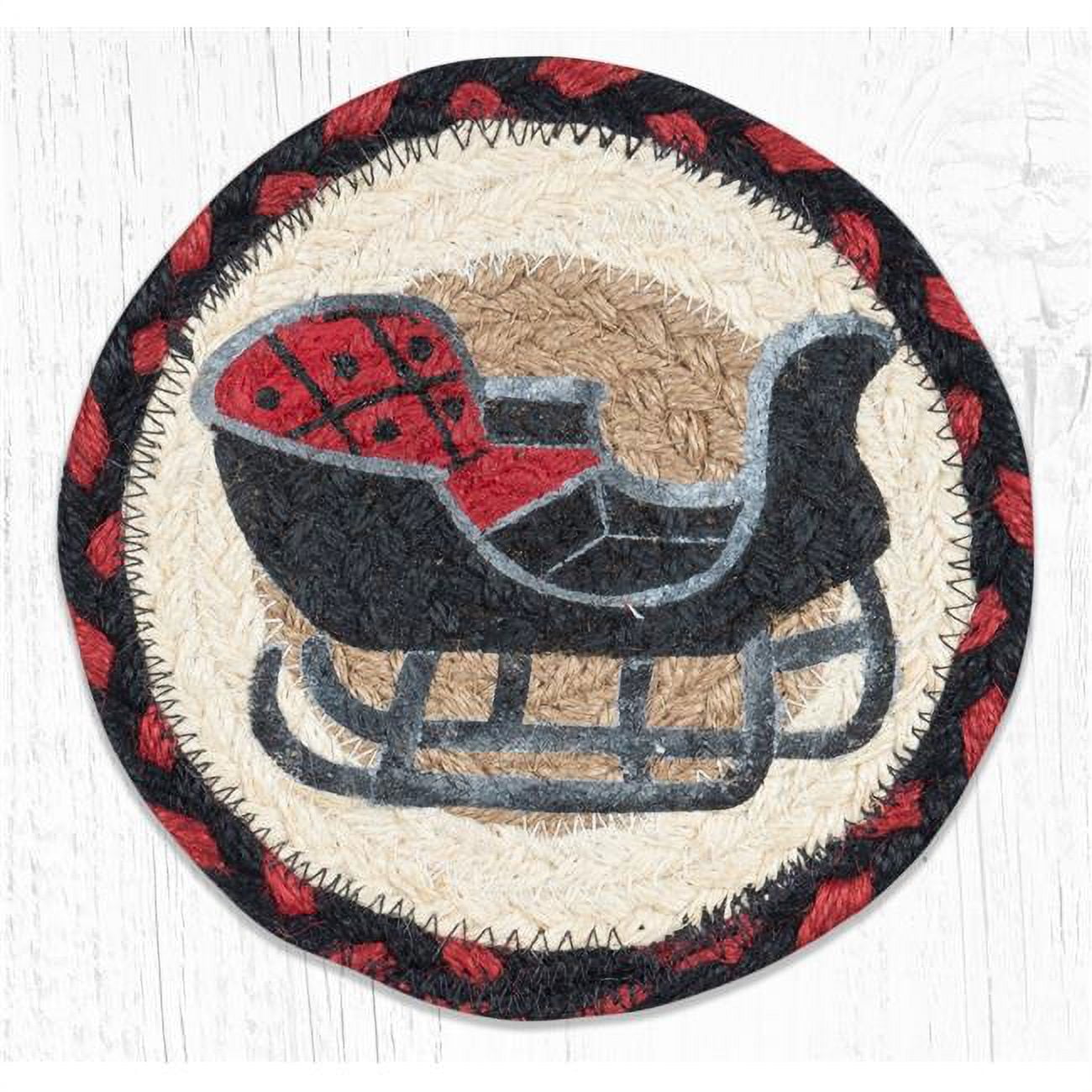 Picture of Capitol Importing 79-019SR 7 x 7 in. LC-19 Sleigh Rides Round Large Coaster