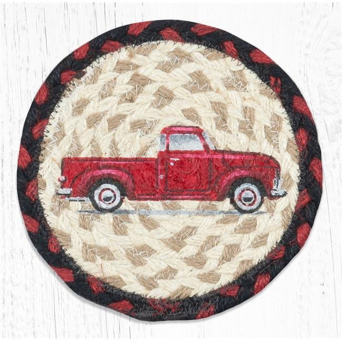 Picture of Capitol Importing 79-019VRT 7 x 7 in. LC-19 Vintage Red Truck Round Large Coaster