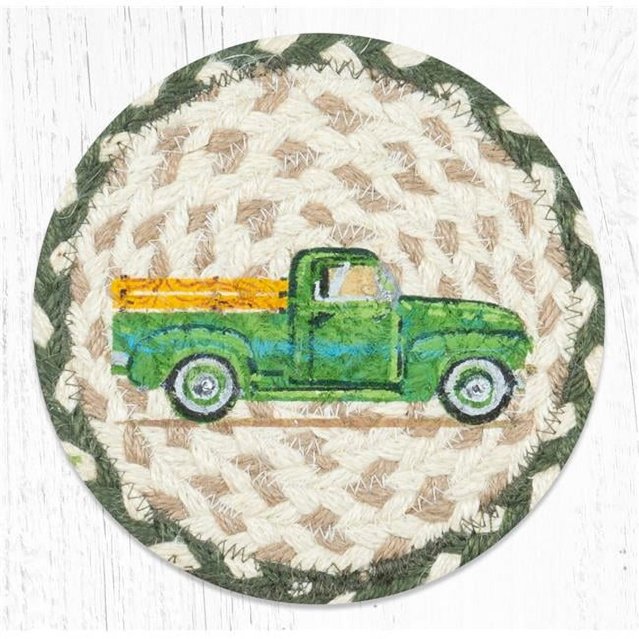 Picture of Capitol Importing 79-338VGT 7 x 7 in. LC-338 Vintage Green Truck Round Large Coaster