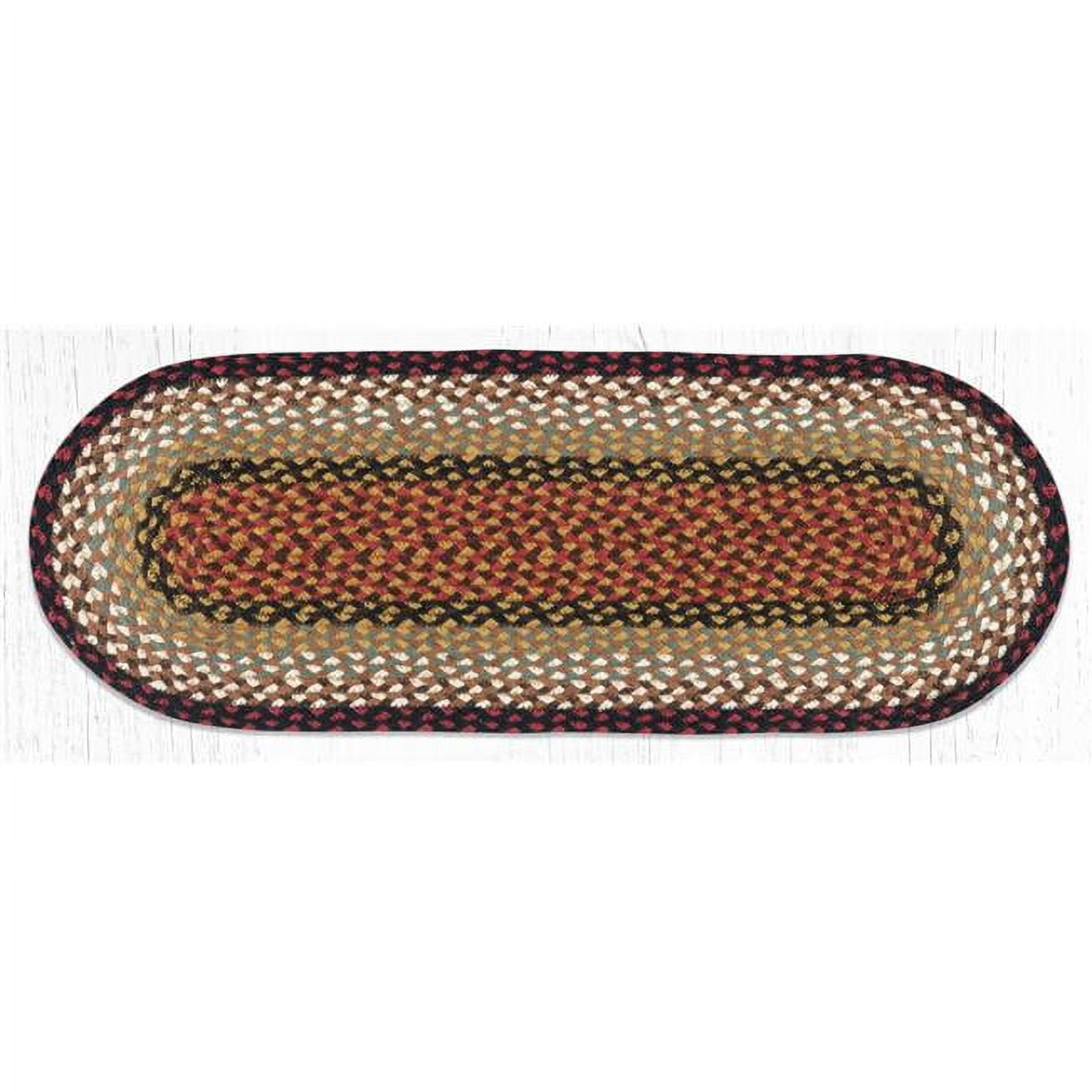 13 x 36 in. C-19 Runner Jute Table Rug, Burgundy & Mustard