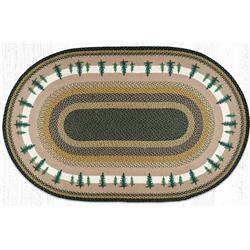 4 x 6 ft. OP-116 Tall Timbers Oval Patch Rug, Green