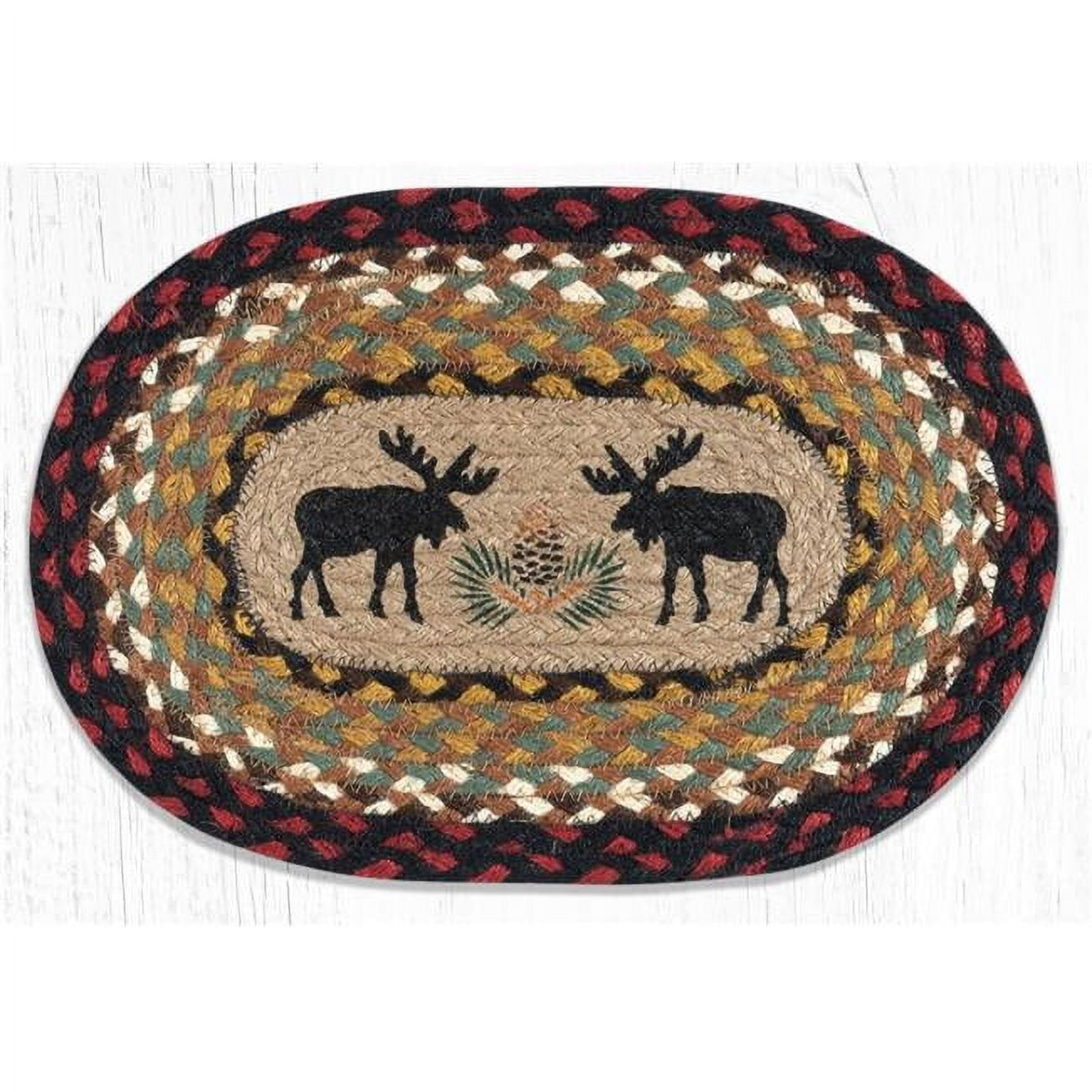 Picture of Capitol Importing 01-019BM 7.5 x 11 in. OMSP-19 Moose Printed Oval Swatch, Black