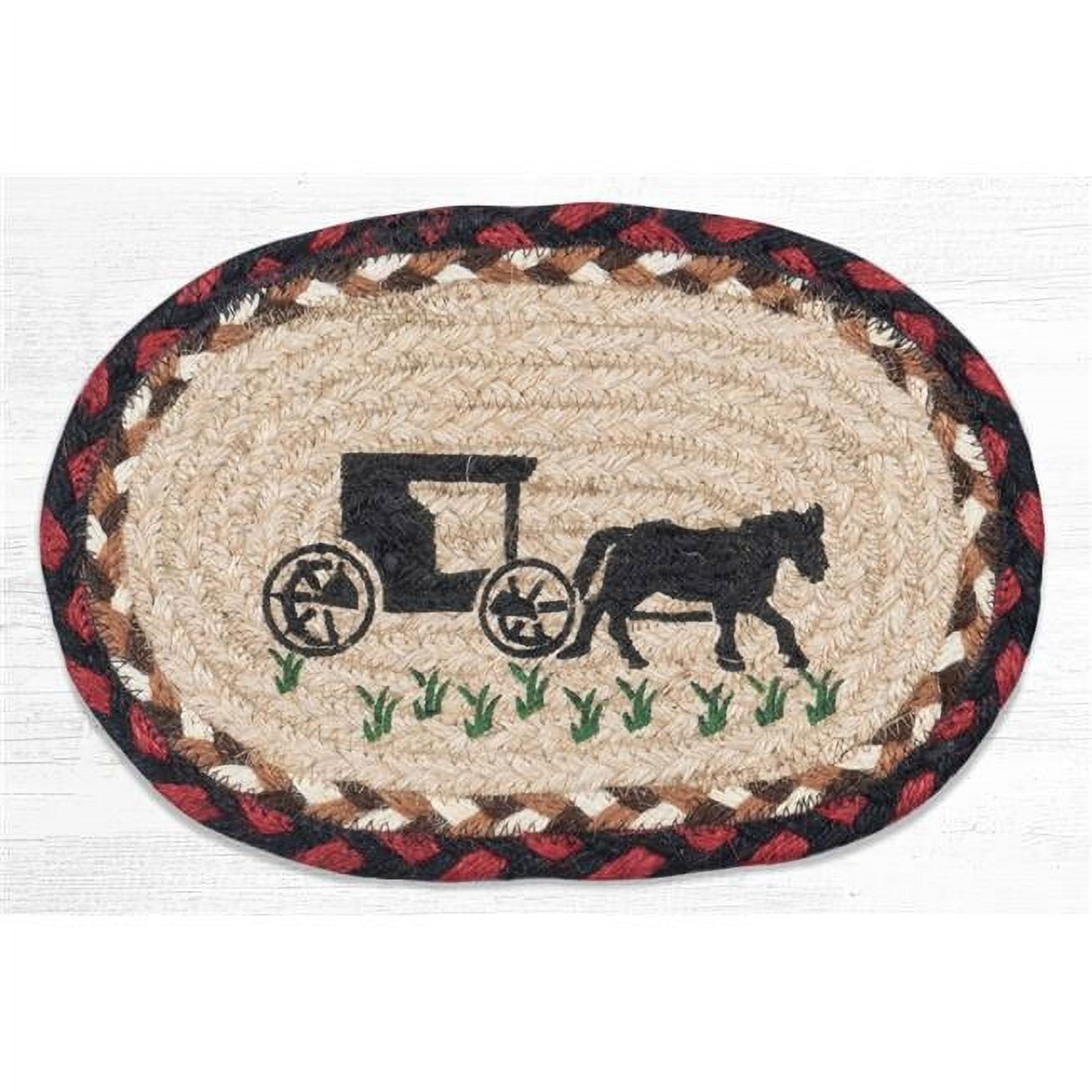 Picture of Capitol Importing 01-319AB 7.5 x 11 in. OMSP-319 Amish Buggy Printed Oval Swatch