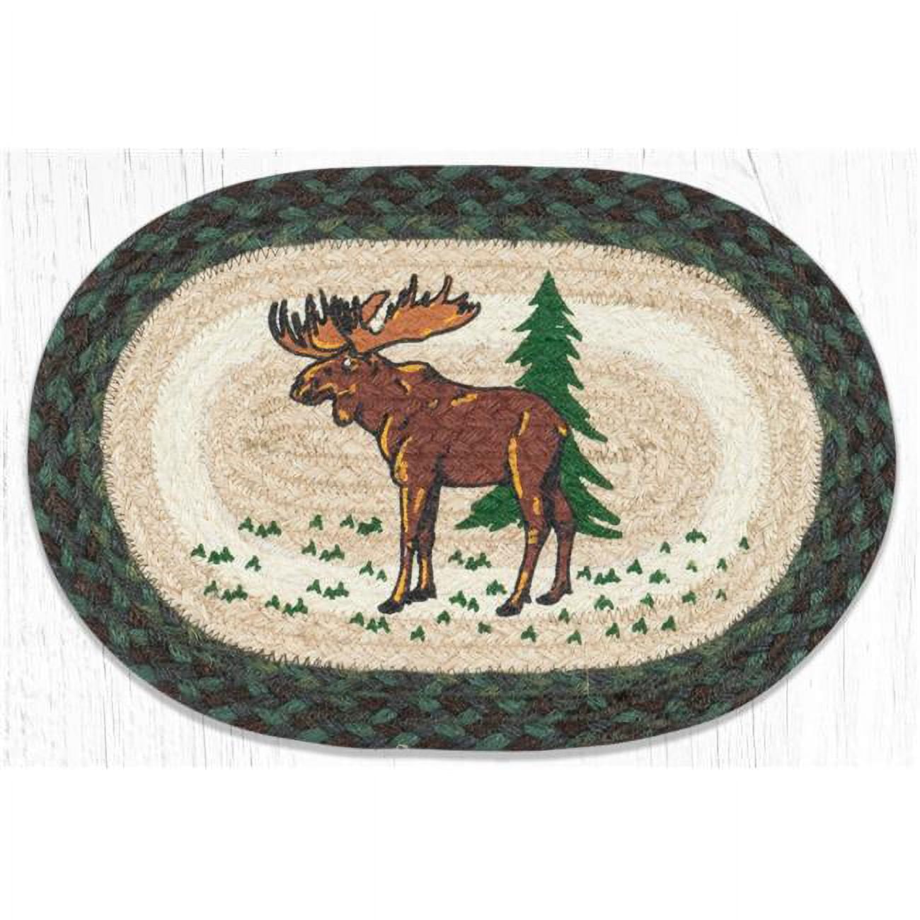 10 x 15 in. Highland Moose Printed Oval Swatch Area Rug