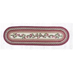 13 x 36 in. Cranberries Printed Oval Patch Runner