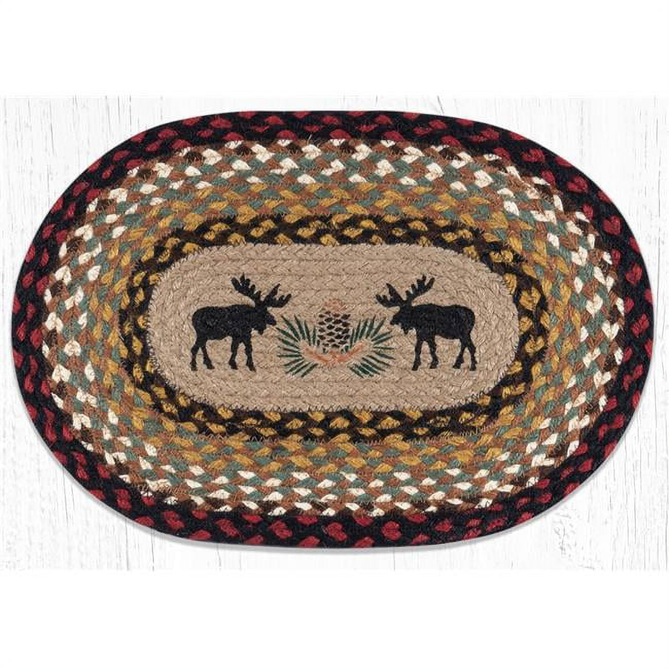 Picture of Capitol Importing 48-019BM 13 x 19 in. Black Moose Oval Placemat