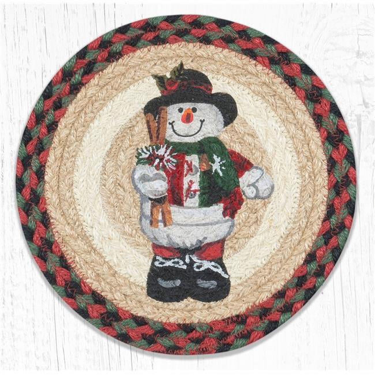 Picture of Capitol Importing 80-081STH 10 x 10 in. Snowman in Top Hat Printed Round Trivet