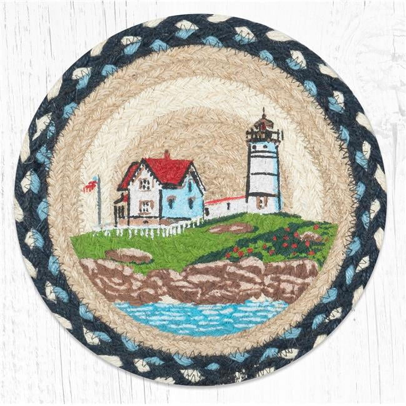 Picture of Capitol Importing 80-619NL 10 x 10 in. MSPR-619 Nubble Lighthouse Printed Round Trivet
