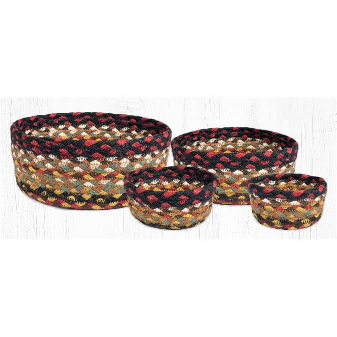 Picture of Capitol Importing 36-CB319 CB-319 Casserole Baskets&#44; Burgundy&#44; Mustard & Ivory - Set of 4